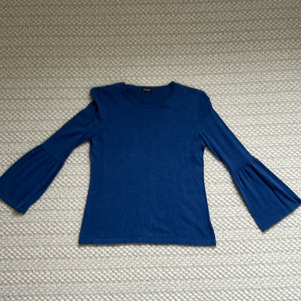 J McLaughlin Blue Bell Sleeve Cotton Blend Sweater Small